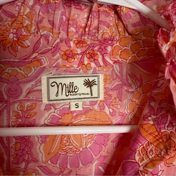 Mille - Victoria Dress in Pink Carnation - Pink/ Orange 100% Cotton - Small - Picture 3 of 11
